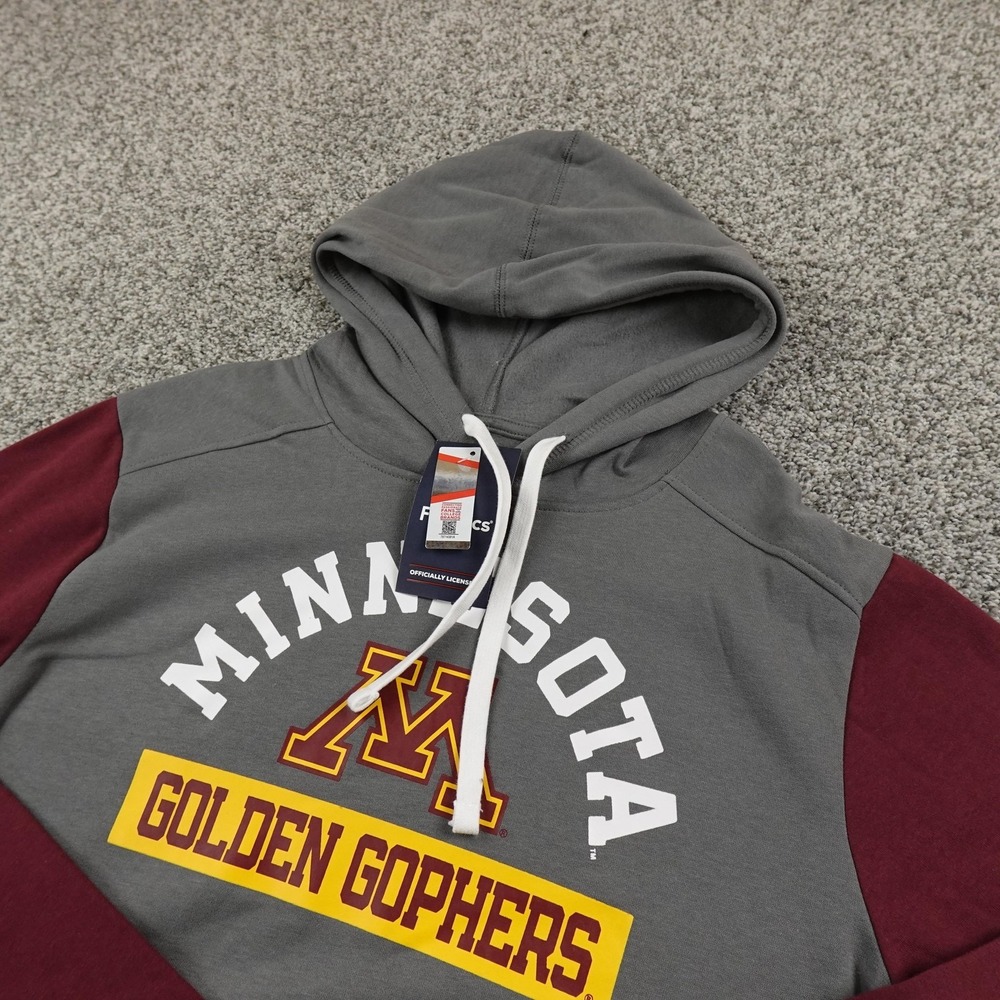 NEW Minnesota Golden Gophers Hoodie Mens L Gray NCAA College Fanatics Sweatshirt